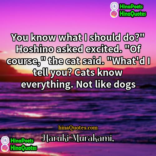 Haruki Murakami Quotes | You know what I should do?" Hoshino